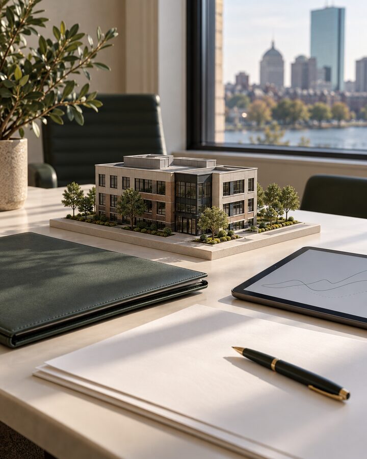 Architectural model and valuation materials representing LLC and partnership interest analysis